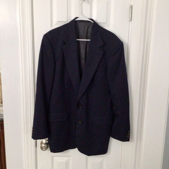 Oscar de la Renta Men’s Navy 100% Wool Blazer 42L Classic Fit Sport Coat - Picture 1 of 8